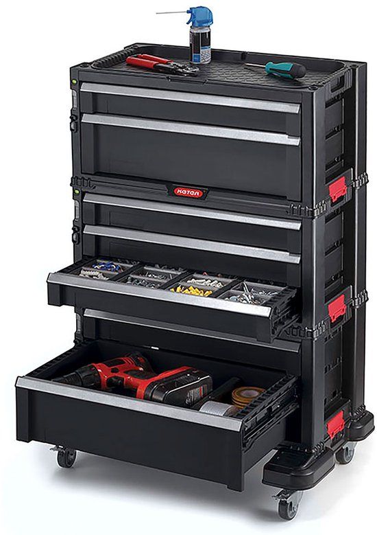 Keter Module Ladekast - 7 Lades - Zwart - 59,85x37,76x59,85cm