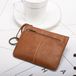 Holland Connections mini mini portemonnee dames courte zero wallet casual portable sac à monnaie, brun, 12,5 × 9,1 × 0,6 cm