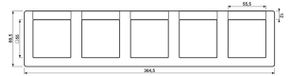 Jung AS 5850 NA WW 5-voudig frame met tekstveld, IP44, kunststof, alpinewit, horizontaal