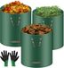Ibenzoa® Sac à déchets de jardin 3 pièces 272L avec gants, robuste et pliable