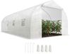 Outsunny Serre Tunnel de Jardin 18 m² dim. 5,95L x 3l x 2H m Porte + 8 fenêtres enroulables Acier galvanisé bâche PE Haute densité Blanc