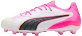 PUMA Unisex King 20 Pro Fg/Ag voetbalschoen, White Poison Pink Bright Aqua, 48.5 EU