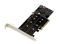 KALEA-INFORMATIQUE PCIe 3.0 x8-controllerkaart voor 2 M.2 NVMe M Key (M2 NGFF) SSD's. met PERICOM PI6C20400ALE chipset.