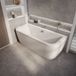 Hudson Reed Otterton Baignoire semi-îlot murale - 170 x 75 cm - Acrylique Moderne