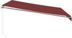 vidaXL Luifel Manuelle Ausziehbar mit LED 400x350 cm Bordeauxrot