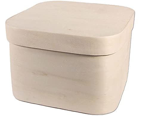 INNSPIRO Box van populierenhout, vierkant, 14 x 14 x 10 cm.