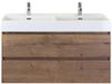 BES LED Maxx XL Badmeubelset 120 cm - Tabacco - Wastafel Kube Dubbel 2 Kraangaten