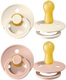 BIBS Colour Speen verpakking van 2 stuks. BPA-vrij, Ronde speen. Natuurlijk rubberlatex, Maat 2 (6-18 maanden), Ivory/Blush