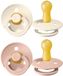 BIBS Colour Speen verpakking van 2 stuks. BPA-vrij, Ronde speen. Natuurlijk rubberlatex, Maat 2 (6-18 maanden), Ivory/Blush