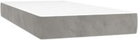 vidaXL Pocketveringmatras - medium - twin - XL - 100x203x20 cm - fluweel - lichtgrijs