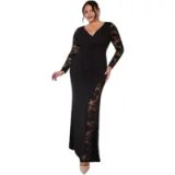 Goddiva Robe moulante portefeuille femme Scuba & Dentelle