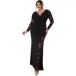Goddiva Robe moulante portefeuille femme Scuba & Dentelle