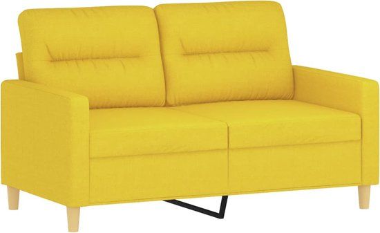 vidaXL Tweezitsbank 120 cm stof lichtgeel
