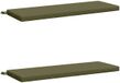 vidaXL Coussin de banc SOEST 2 pièces 100% Polyester vert olive