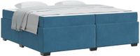 vidaXL Bedframe met matras Donkerblauw 200 x 200 cm Stof