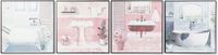 DKD Home Decor Schilderij Badkamers (60 x 2,6 x 60 cm) (2 Stuks)