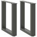 VidaXL Salontafelpoten 2 stuks U-vormig 38x43 cm Staal Antraciet