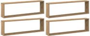 vidaXL Kubus Wandschappen - 4 stuks - 100x15x30cm - Bewerkt Hout - Artisanaal Eikenkleurig