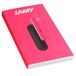 Lamy pico neonpink balpen, geschenkset, innovatieve pocket pen, 1 klik voor volledige grootte, metalen behuizing en lijnbreedte M, incl. echt lederen etui & Compactmine M 22 in zwart