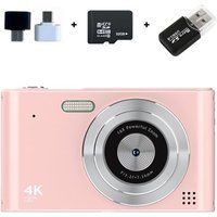 Aiorber CCD-camera, 1080P Studentencamera, 16x Zoom, 2.4 inch, Roze, Inclusief 32 GB Geheugenkaart