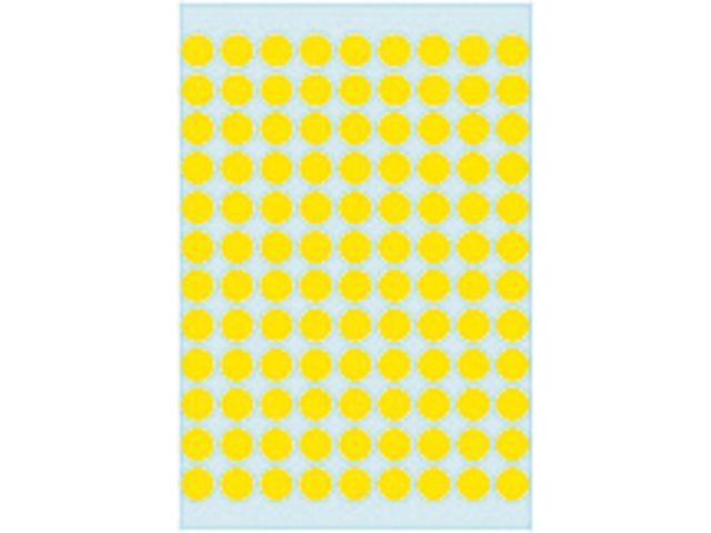 HERMA Etiket 1834 rond 8mm geel 540stuks