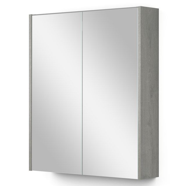 Maxaro Spiegelkast Met Verlichting Modulo 60x70cm Grijs Eiken