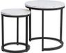 GLEN Table basse – marbre blanc / noir