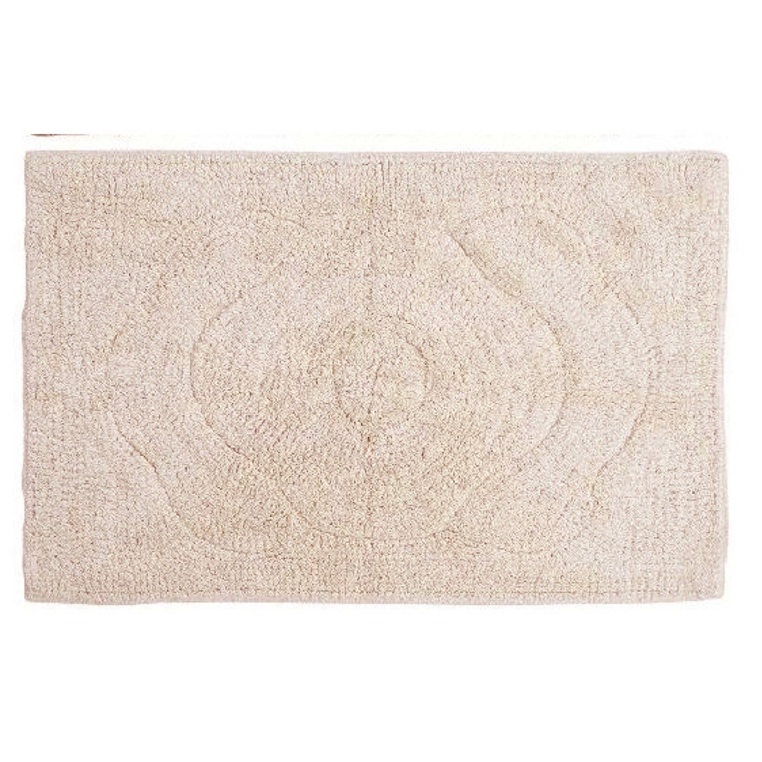 Badmat/badkamerkleed gebroken wit 80 x 50 cm rechthoekig - Katoen