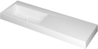 Wastafel INK Momento Wastafel Polystone Wasbak Links Zonder Kraangat - 1400x450x90 mm - Glans Wit