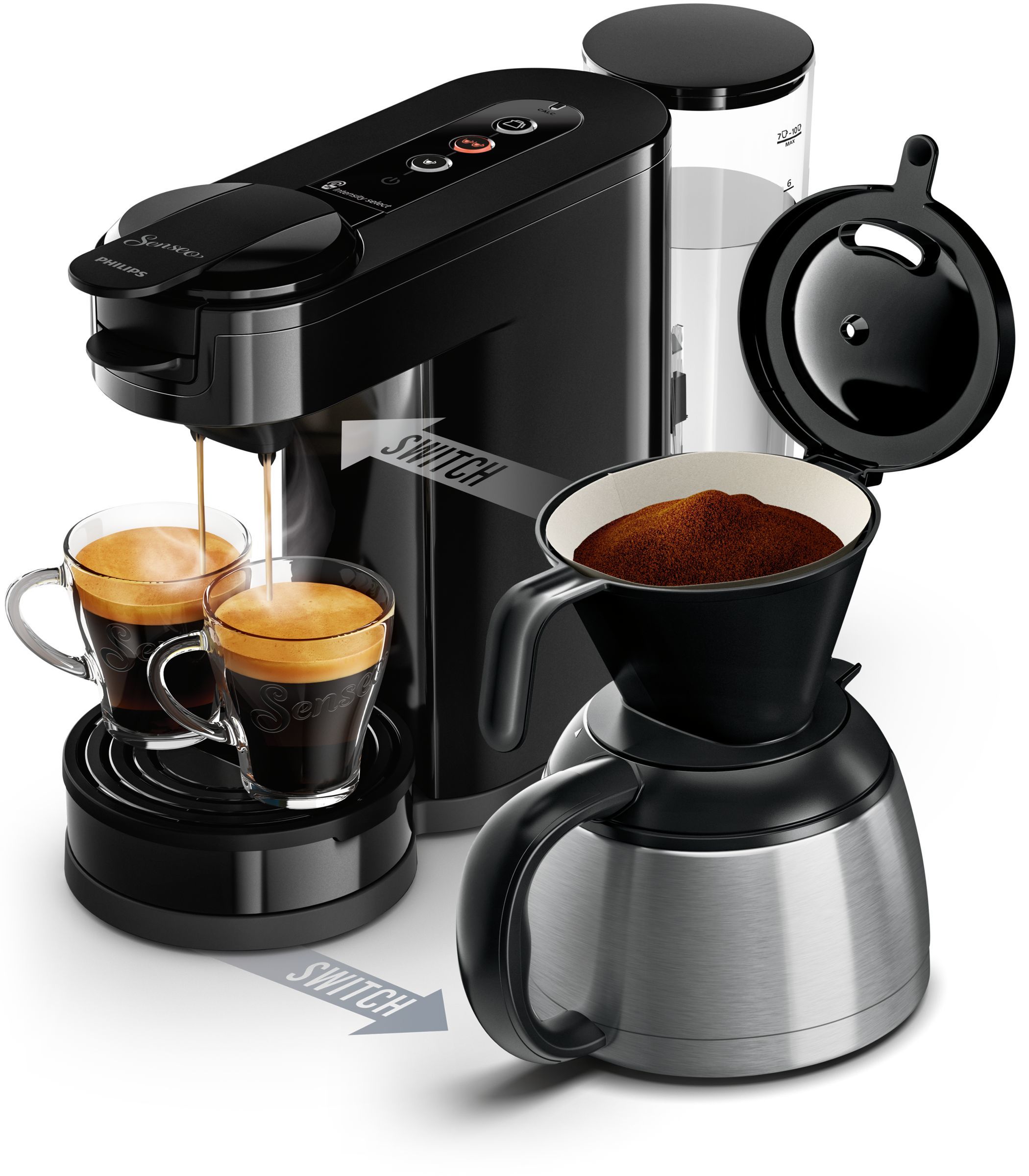 Senseo HD6592/61R1 Combi Coffee Maker - 1L - Black/Stainless Steel