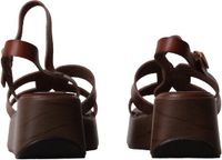 Super Mode R and BE Hoge sandalen met bandjes bruin Plateau sandalen Vrouwen Synthetisch Sleehak