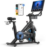 MERACH Smart Hometrainer Fiets - 21,5 Inch Draaibaar FHD Scherm - 16 Automatische Magnetische Weerstanden - Zwift & Kinomap - Max 150kg