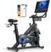 MERACH Smart Hometrainer Fiets - 21,5 Inch Draaibaar FHD Scherm - 16 Automatische Magnetische Weerstanden - Zwift & Kinomap - Max 150kg