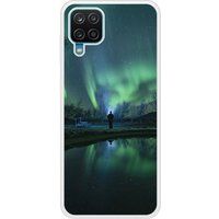 Samsung Galaxy A12 Aurores boreales Verstevigd hoesje met sublimatie bedrukking