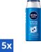 NIVEA MEN Shampoo Strong Power - 250 ml - Voordeelverpakking - 5 stuks