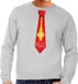 Bellatio Decorations Foute kersttrui / sweater stropdas suck my piek grijs voor heren L