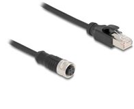 Delock M12 4-pins D-gecodeerd (v) - RJ45 (m) industriële netwerkkabel | CAT5e | PU | 0,50 meter