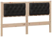 vidaXL Hoofdbord Massief Grenenhout Bruin en Zwart 150 cm