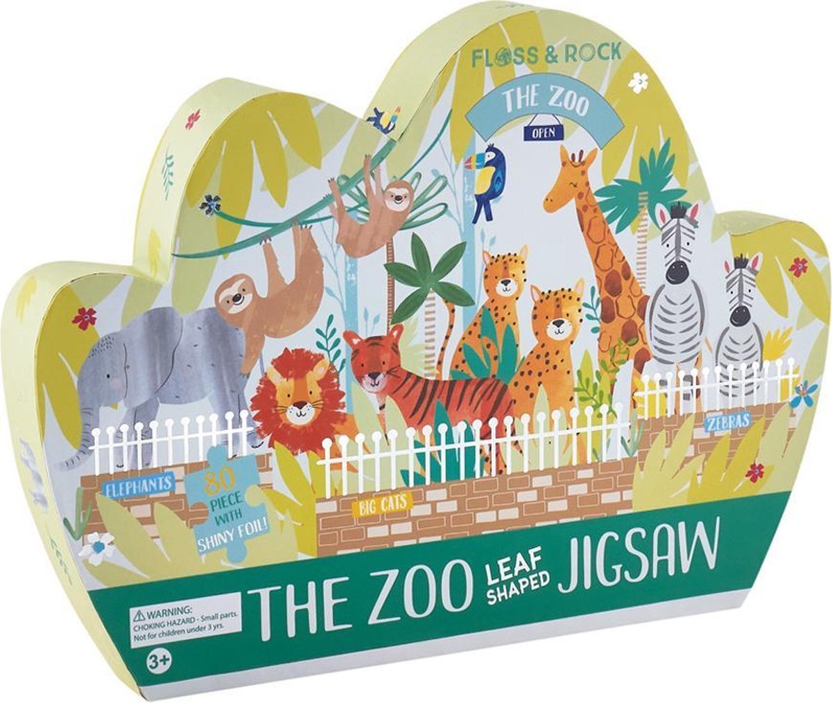 Floss & Rock Zoo Puzzel 80 st. - 55 x 35 cm