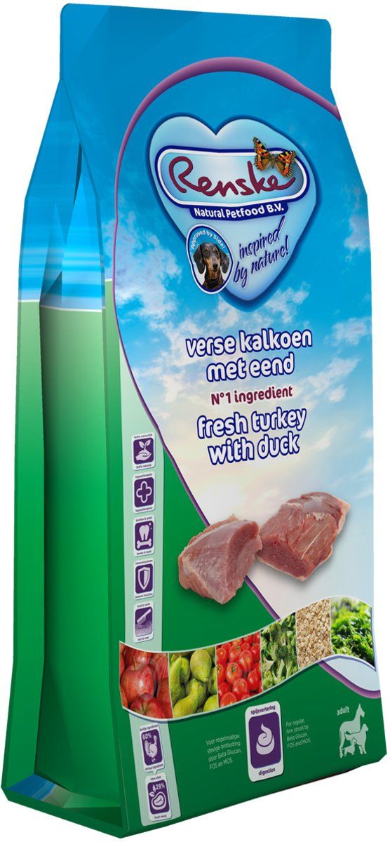 RENSKE Super Premium Adult - Kalkoen/Eend - Hondenvoer - 2 kg