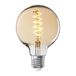 ITENSE LED-lamp, gekleurde LED-lamp, Decoratieve ledlamp e27, Globe vorm, Set van 2 stuks, 4W, 400 lumen, G80, Amber glas