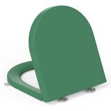 YEAUPE PRO WC-bril D-vorm met Softclose, Toiletdeksel Universeel, Toiletbril met Geruisloze Sluiting, Toilet Seat Groen, 42,5 × 36,3 × 4,9 cm