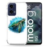 Cokitec Versterkte hoes voor Motorola G35 5G dierenschildpad wit veelkleurig
