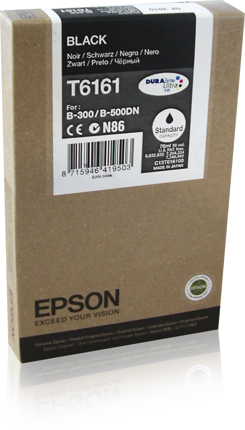 Epson Inkt tank Black T6161 DURABrite Ultra Ink single pack / zwart