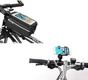 Fietsset voor iPhone XR smartphone (houder fiets stuur tas touchscreen) MTB fietsen (zwart)