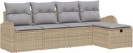 vidaXL Tuinbank Set Beige Polyrattan