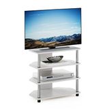 Furinno ECON Petite tv-standaard met 4 niveaus voor tv tot 32 inch, wit