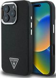 Guess Grained Triangle Case Zwart iPhone 16 Pro