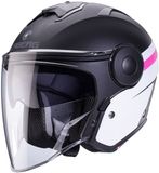 Caberg Soho Zephir Mat Zwart Wit Roze Jethelm - Helm