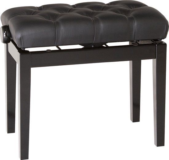 König & Meyer 13981 Piano Bench Black Chesterfield Leather